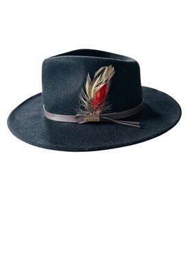 Biltmore Outback Wool Fedora Black Leather
Band Feather Size L